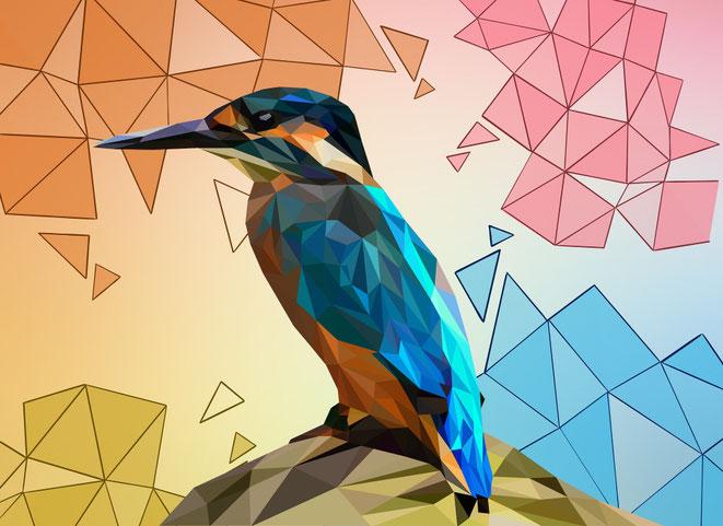 アンプリチューヘドロンをイメージしたカワセミ